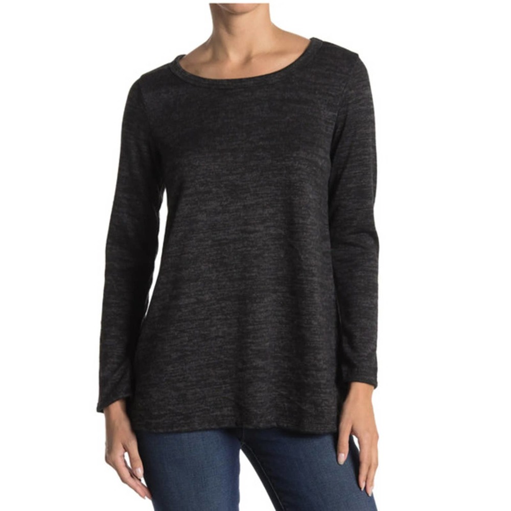 Forgotten Grace Crew Neck Long Sleeve Gray Top Size Small